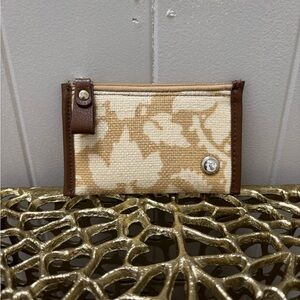 Spartina 449 Elegant Gold and Tan Zipper Wallet